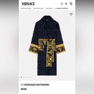 Versace unisex bath robe navy blue